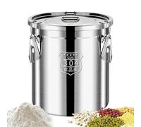 Stainless Steel Canister, Airtight Bean Storage Bucket, 5 Liter Capacity Container with Leakproof Lid, Durable Metal Food Holder, Kitchen Pantry Organizer with Modern Style, Storage for Flour Rice