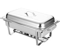 Stainless Steel Capacity Food Warmer Set, Chafing Dish Buffet Set, Double Food Pan with Lid, for Buffet Weddings Parties banquets Catering Events,Single-A (Single C)