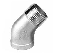 Stainless Steel Cast Pipe Fitting, 1/4" 3/8" 1/2" 3/4" 1" 1-1/4" 1-1/2" 2" 3" 4" Female To Male 45 Degree Elbow Connector Coupler 304 Stainless Pipe Fitting, 1PCS(2.5 Inch)