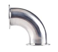 Stainless Steel Cast Pipe Fitting, 3/4" 1”2”19Mm-63Mm OD Tri Clamp Ferrule 90 Degree Elbow Pipe Fitting, Stainless Steel 304 Right Angle Bend, 1PCS(51mm x ferrule 64)