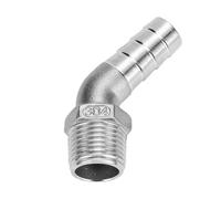 Stainless Steel Cast Pipe Fitting, 45 Degree Elbow Connector, 1/4" 3/8" 1/2" 3/4" 1" 1-1/4" Male To 6mm 8 10 15 20 25 32mm Hose Elbow Stainless Steel Pipe Fitting, 1PCS(304 DN25*32MM)
