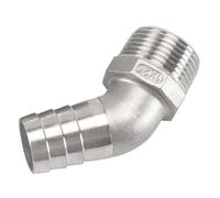 Stainless Steel Cast Pipe Fitting, 45 Degree Hexagonal Elbow Connector, 1/4" 3/8" 1/2" 3/4" 1" 1-1/4" Male To 6mm 8 10 15 20 25 32mm Hose Stainless Steel 45° Elbow Hose Connector, 1PCS(DN25*20MM)