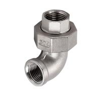 Stainless Steel Cast Pipe Fitting, Stainless Steel Elbow, 1/8" 1/4" 3/8" 1/2" 3/4" 1" 1-1/4" 1-1/2" 2" Female/Male- Female Threaded Union Elbow, Water Pipe Joint Accessories, 1PCS(Female,3/8 Inch)