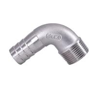Stainless Steel Cast Pipe Fitting, Stainless Steel elbow, 1/8" 1/4" 3/8" 1/2" 3/4" 1" 2" BSPT Male 6 8 10 12 14 15-60mm Hose Elbow 90 Deg 304 elbow Pipe Fitting Connector, 1pcs(1 BSPT To 32mm)