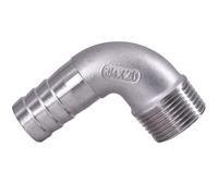 Stainless Steel Cast Pipe Fitting, Stainless Steel Elbow, 1/8" 1/4" 3/8" 1/2" 3/4" 1" 2" Male 6 8 10 12 14 15-60mm Hose Elbow 90 Deg 304 Elbow Pipe Fitting Connector, 1pcs(3l8 BSPT To 16mm)