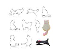 Stainless Steel Cat Biscuits Mold - Durable 8-Cavity Baking Tray for Homemade Pet Treats