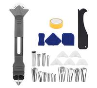 Stainless Steel Caulk Nozzle Set | 14 Sizes Oxidation - Tolerant Caulking Applicator Tools | Reusable Closure Kit for Kitchen/Bathroom/Window Applications