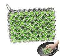 Stainless Steel Chain Mail Scrubber Chainmail Cleaning Tool, Metal Pan