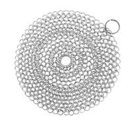 Stainless Steel Chainmail Cast Iron Scrubber for Skillets and Dutch Ovens | Heavy-duty stainless steel chainmail scrubber designed for deep cleaning cast iron skillets, Dutch ovens, woks, and BBQ grill