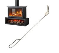 Stainless Steel Charcoal Rake, Long Handle Cleaner, 18.11x1.18x2.17 Inches Rake with Ash Removal Feature, Iron Material, Fire Accessory with Durable Design, Wood Stove Tool for Pizza Oven Campfire