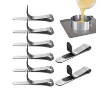 Stainless Steel Clips, Cake Ring Fixing Attachments, 8 x Set Baking Accessories, 2,68 x 0,47 pollici, Ideal Pastry Molds, Muffin Anelli, Cookie Decorating, Kitchen Tools for Beginners
