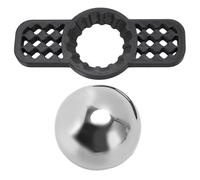 Stainless Steel Coffee Cooling Ball | Reusable Ice Ball for Hot Coffee & Whiskey | Detachable Stand for Any Cup | Unlock True Flavors, Reduce Acidity & Bitterness (Black)