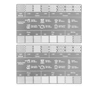 Stainless Steel Coffee Grind Chart, 2-Pack Grind Size Guide Cards, Coarseness Comparison Ruler for Coffee Bean Measuring, Brewing at Home, Kitchen, Travel, Daily Use