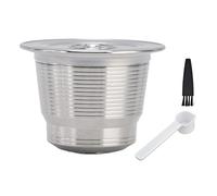 Stainless Steel Coffee, Refillable Reusable Coffee for Machine, Stainless Steel with Brush and Spoon, Eco Friendly for Home and Use