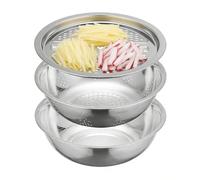 Stainless Steel Colander - Micro-Perforated Mesh Base, Deep Basin Capacity, Rapid Water Drainage, Sturdy Pedestal Feet, Rust-Proof Culinary Prep Tool | for Food Fruit Salad Produce