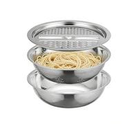 Stainless Steel Colander - Micro-Perforated Mesh Base, Deep Basin Capacity, Rapid Water Drainage, Sturdy Pedestal Feet, Rust-Proof Culinary Prep Tool | for Food Fruit Salad Produce