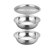 Stainless Steel Colander Strainer | with Grater Quick Draining Kitchen Supplies - Pasta Drainer Colanders Food Strainers,for Fruit Salad Produce Washing Cleaning Home Restaurant