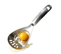 Stainless Steel Cooking Spoon - 430 Steel Multi Purpose Kitchen Tool | Easy to Clean Egg Separator, High Durability Comfortable Grip for Baking, Camping, Restaurants, Cafes and Outdoor Cooking