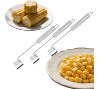 Stainless Steel Corn Stripping Tool, Ergonomic Corn on The Cob Stripper Tool Suitable for Home Kitchens, Restaurant Chefs Outdoor Dining Enthusiasts (3 sets)