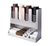Stainless Steel Cup Holder,Coffee Bar Organizer With 7 Compartments For Countertop Org, Coffee Bar