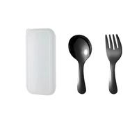 Stainless Steel Cutlery Set，Food Grade Knife, Fork And Spoon, Mirror Polished, Portable Tableware For Outdoor Picnic, Camping And Travel. (Black Spoon,10.2CM)