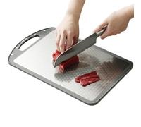 Stainless Steel Cutting Board, Double-Sided Chopping Board, Scratch-Resistant Meat Gadget for Fruits, Vegetables, Butcher Station, Bakery, Baking, Sushi Making, RV, BBQ, Camping, 39x26x0.8cm