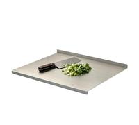 Stainless Steel Cutting Board - L Shaped Double Sided Food Prep Chopping Surfaces for Kitchen Use | Dishwasher Safe Metal Board for Meat Fruits Bread Dough Pastry Baking Kneading Cooking