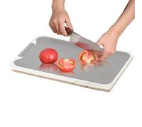 Stainless Steel Cutting Boards, Double Sided PP Design, 12.99x9.06 or 14.76x10.24 Inches Nonslip Carving Plate, Sturdy Kitchen Tool for Cooking at Home Providing Stability and Clean Preparation