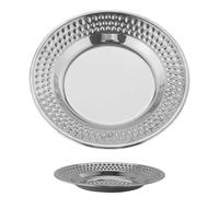 Stainless Steel Dinner Plates, Symbol - Mirror Finish Dishes for Everyday Dining | Polished Metal Tray Style Tableware with Smooth Surfaces, Reusable Serving Plates for Family Students Adults Home