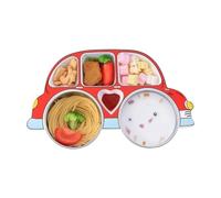 Stainless Steel Divided Plate - 304 Kids Meal Tray, Removable Inner Liner