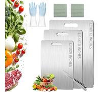 Stainless Steel Double Sided Chopping Board,2025 New Titanium Cutting Board, 100% Pure Titanium Cutting Boards for Kitchen, Dishwasher Safe for Meats, Fruits and Vegetables (14 * 10 in)