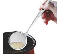 Stainless Steel Drain - Spoon Mesh Skimmer Reinforced Frame | Food Straining Ladle With Sturdy Handle Professional for Sifting, Straining, Draining, Frying, Rinsing