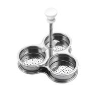 Stainless Steel Egg Poacher | 3-Cavity Non-Stick Kitchen Mold | Egg Pan | Eggs Cooker For Breakfast Morning Kitchen Counter Frying Boiling Household Cooking Steaming