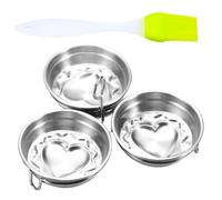 Stainless Steel Egg Poacher - 304 Stainless Steel Heart-Shaped Egg Mold | Round Boiled | Breakfast Tool | Non-Stick, Heat-Resistant, For Poached Eggs Fried Eggs Pancakes, Romantic Breakfast For Two