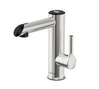 Stainless Steel Electric Tap, 220V Boiling Water Tap, Instant Hot Water Tap for Bathroom, Electric Tap with Digital Display, Tankless Water Heater (Silver)
