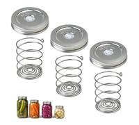 Stainless Steel Fermentation Lids, 3 Piece Wide Mouth Jar Lid Kit
