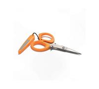 Stainless Steel Fishing Scissors with Serrated Edge, Precision Tips, Ergonomic Handle, Safety Cover & Lanyard
