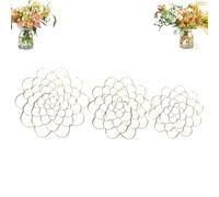 Stainless Steel Floral Grid Organizer, 3pcs Flower Arrangement Holder, Flower Frog Tool, Floral Arrangement Supplies for Vase Stems Bouquets (Gold,4/5/6in)