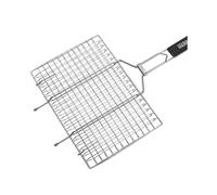 Stainless Steel Folding Grilling baskets with Handle, Portable Outdoor Camping BBQ Rack
