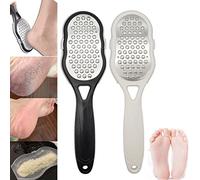 Stainless Steel Foot File Exfoliating Pedicure Device, Foot Files Callus Remover, Heel Scraper for Cracked Heels (2PCS)