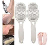 Stainless Steel Foot File Exfoliating Pedicure Device, Foot Files Callus Remover, Heel Scraper for Cracked Heels (2PCS-B)