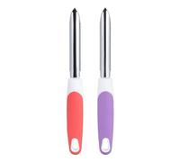 Stainless Steel Fruit Corer Core Remover Food Grade Serrated Blade Quick Core Removal Orange Purple Hanging Kitchen Tool for Cucumber Tomato Melon
