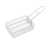 Stainless Steel Fry Basket, Folding Food Strainer, French Fry Chip Basket with Compact Foldable Handle Easy Serving Design, Quick Drain Multi Purpose for Picnics Hiking Party Kitchen and Apartment