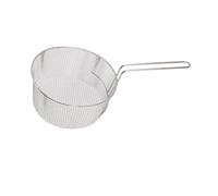 Stainless Steel Fry Basket with Long Handle | Oxidation - Tolerant Frying Net for Chicken Nuggets/Fish/French Fries | Reusable Food Strainer for Safe & Easy Cooking (Handle Without Rubber)