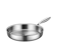 Stainless Steel Frying Pan, Anti-Slip Cooking Handle, 8.66x8.66x8.66 inches, Multi-Use Omelette Skillet, Stir-Fry Sauce, for Grilling Kitchen Saute, Sturdy, Nonstick Home Tool