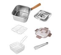 Stainless Steel Frying Pan Fryer Pot With Basket Deep Fryer With Lid For Ki8524