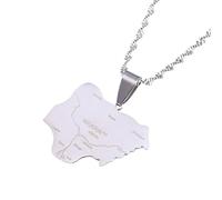 Stainless Steel Gold Plated Trendy Nigeria Pendant Necklace for Women Country Map of Africa for Nigerians (Model 2)