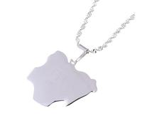 Stainless Steel Gold Plated Trendy Nigeria Pendant Necklace for Women Country Map of Africa for Nigerians (Model 3)