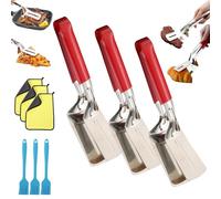 Stainless Steel Grill Clamp, Anti-Scald Extended Handle Spatula Tong, Stainless Steel Kitchen Tong, Barbecue Clamp & Versatile Kitchen Tool for Flipping Steak Fish Bread Hamburger BBQ Pizza (B3)