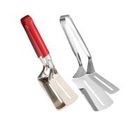 Stainless Steel Grill Clamp - Long Handle Shovel | Metal Non-Stick Spatula Tongs With Anti-Scald Handle For Fish, Steak, Hamburger, Pizza, Pies, Bread, Pancakes, Ideal For BBQ, Grilling, Outdoor